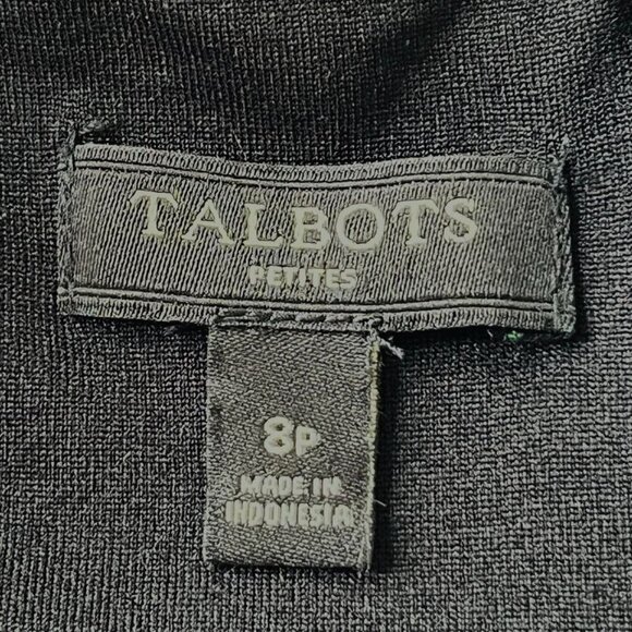 Talbots Polka Dot Dress Size 8P Black, Sleeveless, Knee Length, Round Neck - Picture 7 of 8